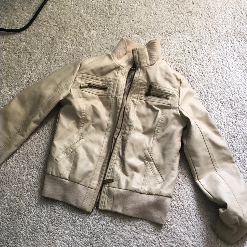Charlotte Russe creme bomber jacket size xs